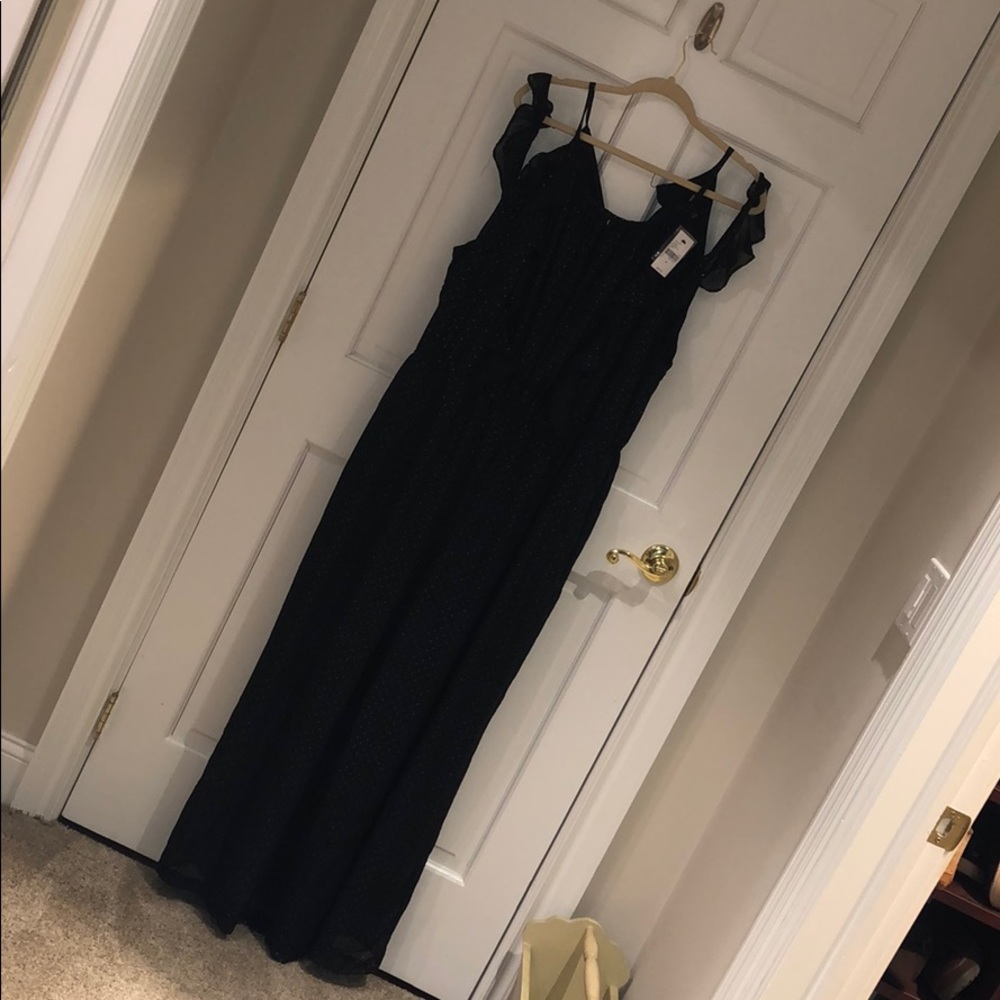 Black with polka dot jumpsuit size 22